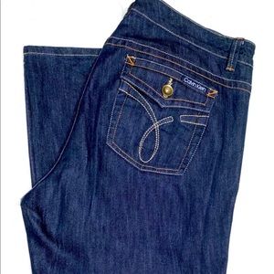 Calvin Klein Lowrise Bootcut Jeans Dark Wash 20W